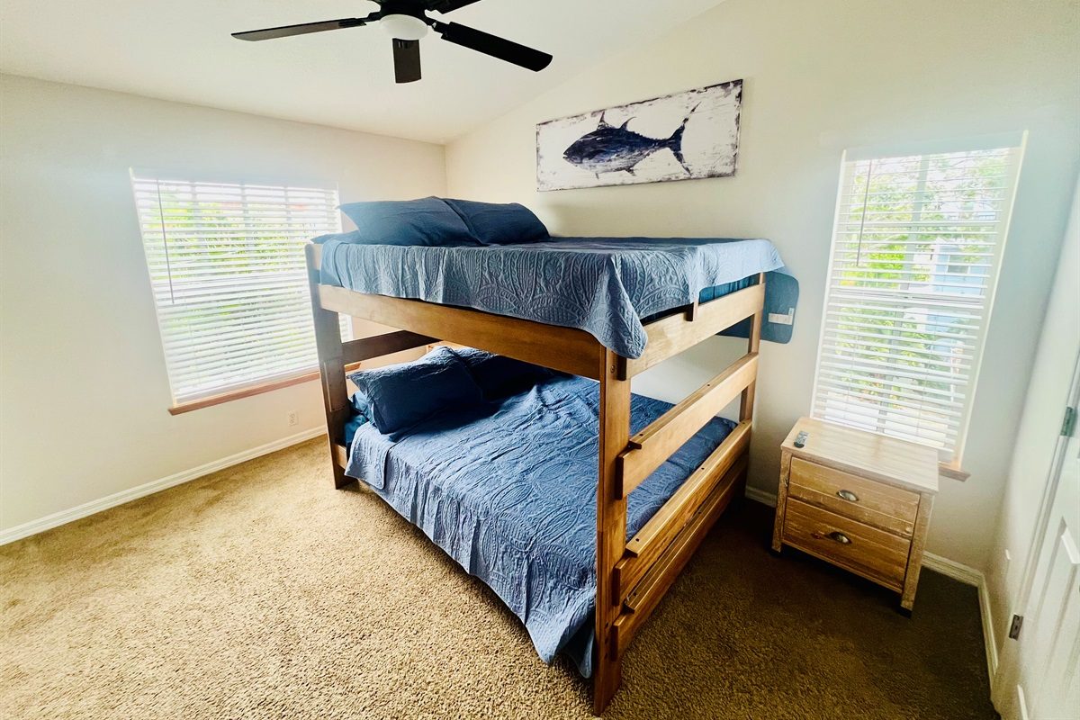 Bunk room with twin bunk beds at Coastal Getaway