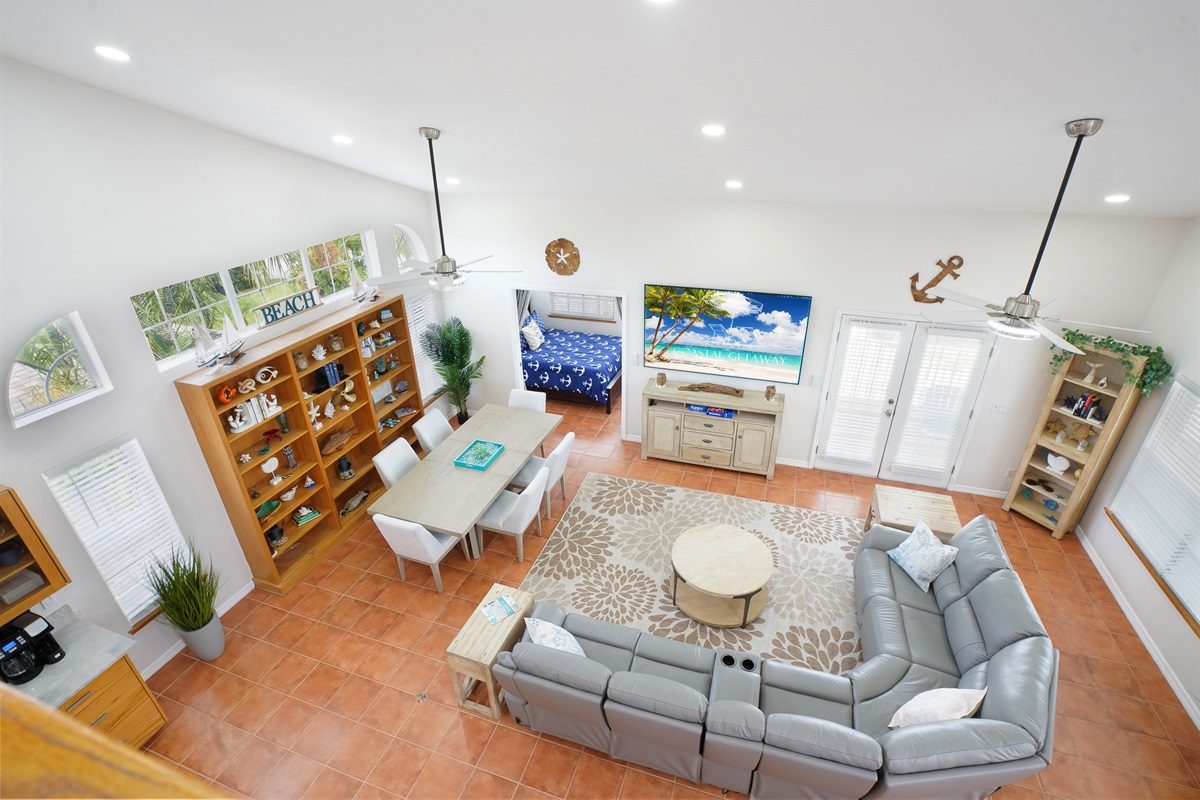 Coastal Getaway living room seen from above