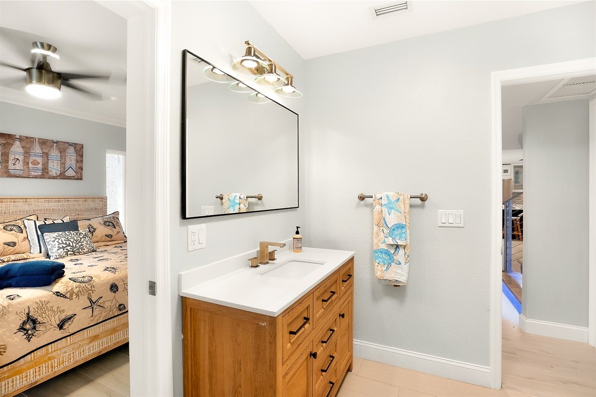 En-suite bathroom vanity at Coastal Manor